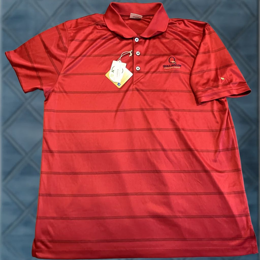 Vintage Ahead Golf Polo Men’s Large Quail Hollow Championship Health Tech NWT Red Short Sleeve Collared Polo Shirt Sports Lightweight Size US L / EU 52-54 / 3 - 1 Thumbnail