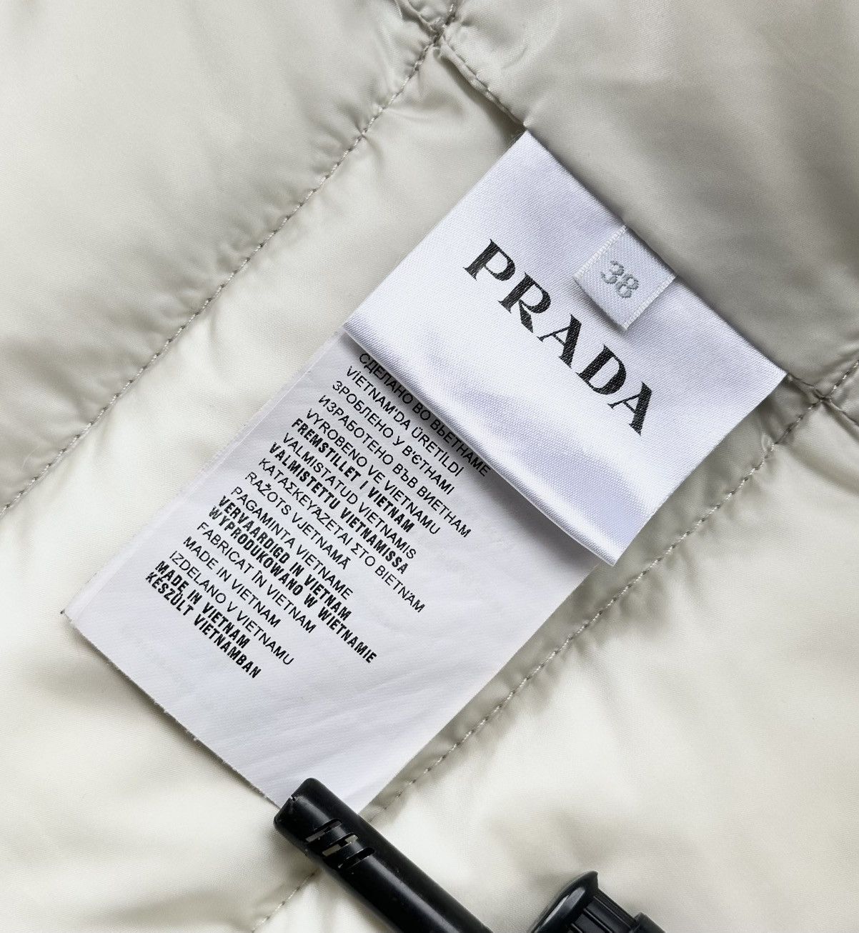 Prada Prada Women’s Down Jacket – Size 38 IT - Beige / Cream Size XS / US 0-2 / IT 36-38 - 14 Thumbnail