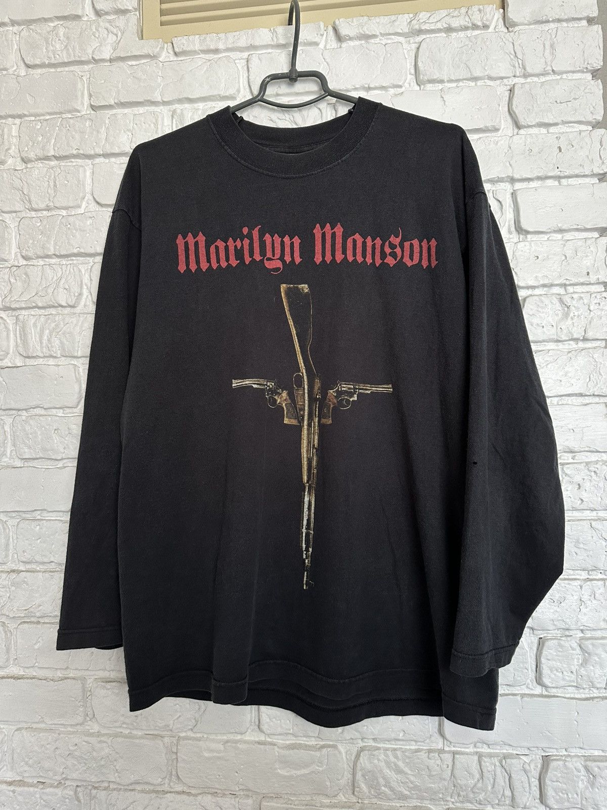 Marilyn Manson 2000 Marilyn Manson Guns God Government Vintage T-Shirt Band Size US L / EU 52-54 / 3 - 2 Thumbnail