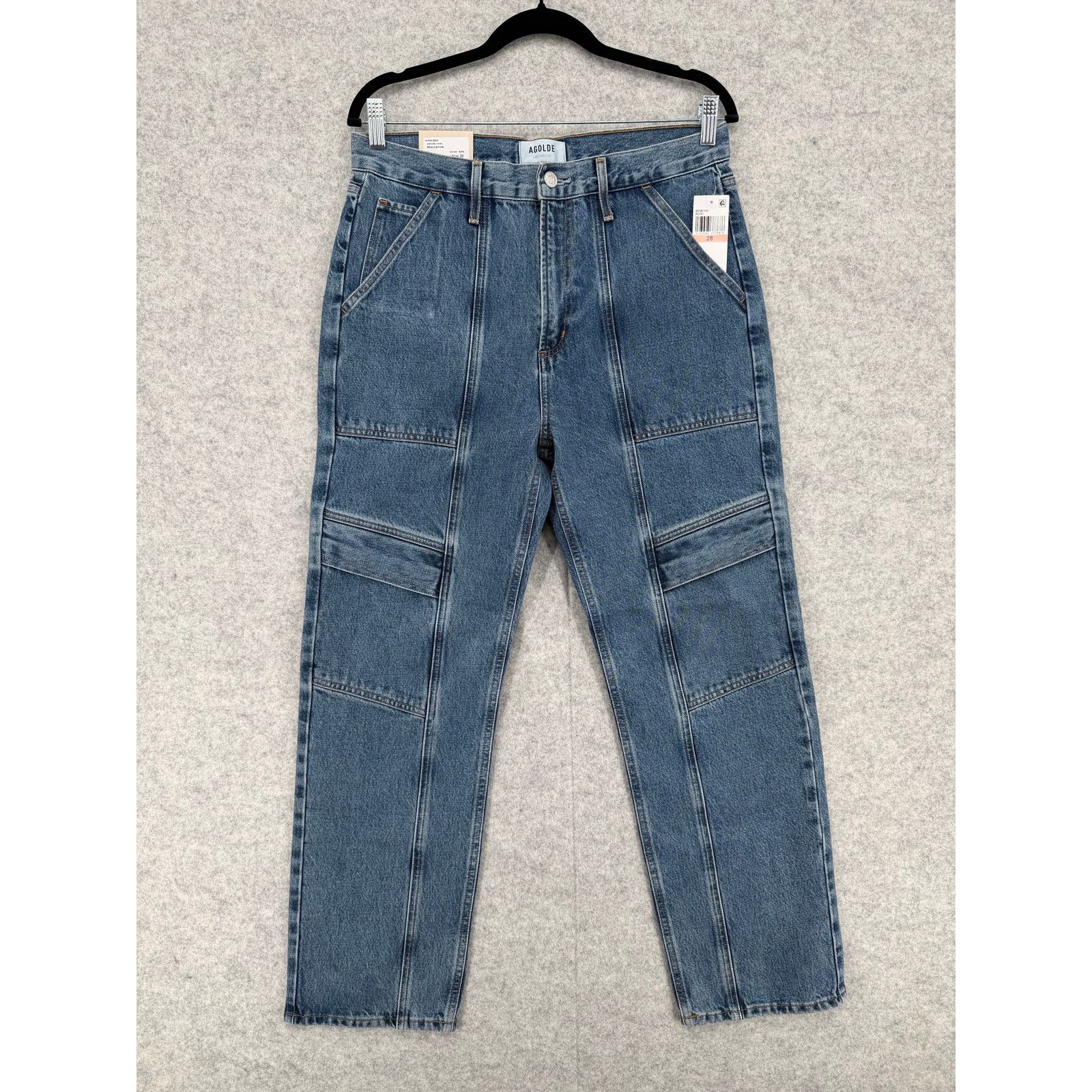 Agolde NWT AGOLDE Cooper Cargo Pocket Blue Jeans Size Women's 28 Size 28" / US 6 / IT 42 - 1 Thumbnail