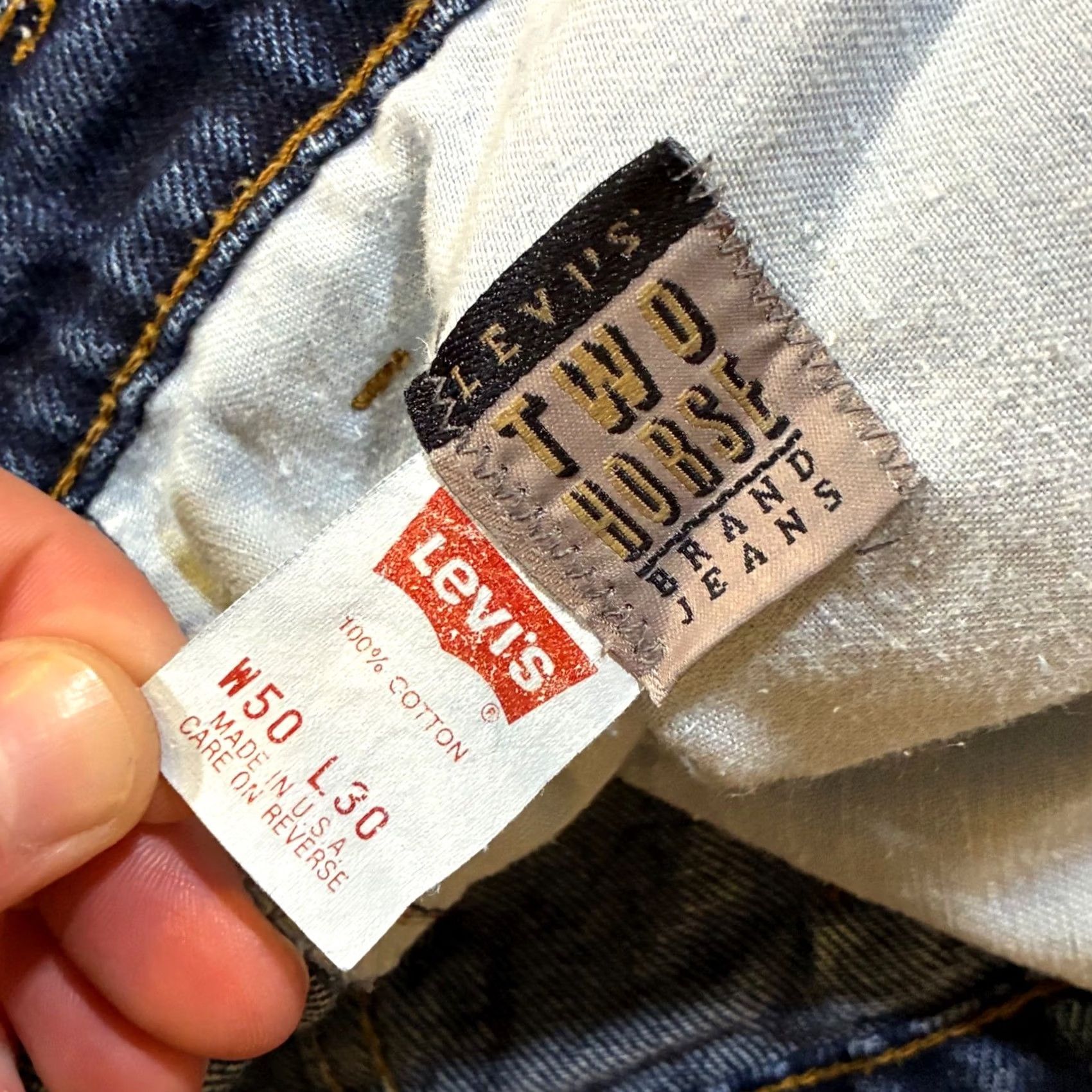 Levi's VINTAGE Levi's Jeans Men Two Horse Brand Dark Wash W50 Leather Tab 505 Classic Fit Denim Size US 34 / EU 50 - 7 Thumbnail