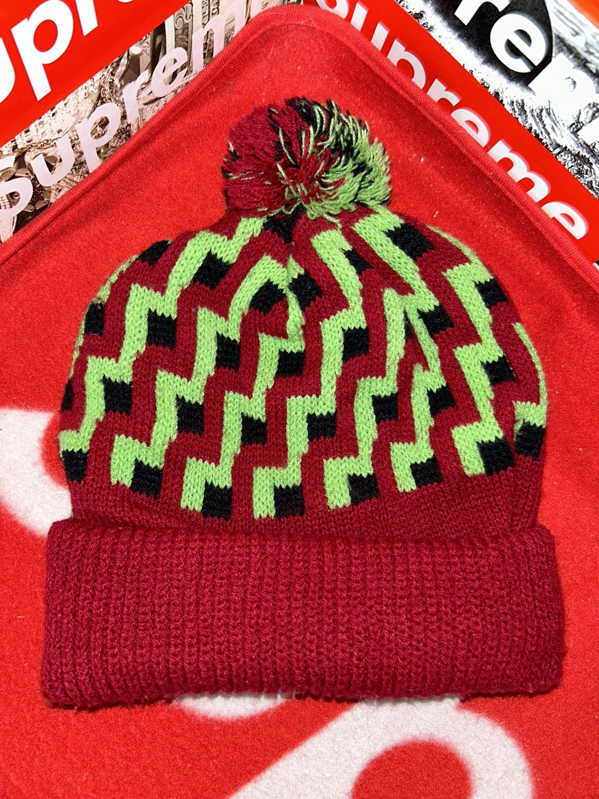 Supreme Supreme Geometric Pattern Winter Knit Beanie RARE VINTAGE Size ONE SIZE - 2 Thumbnail