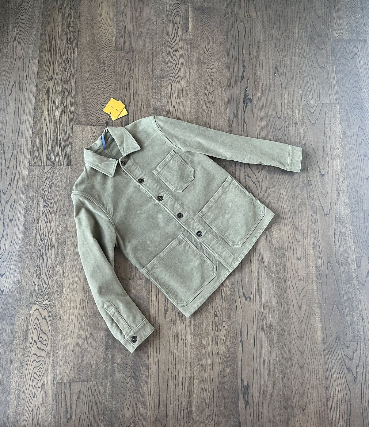 image of Montedoroslowearincotex Montedoro Italy Incotex Slowear Giacca Uomo Moleskin Jacket in Khaki (Size 