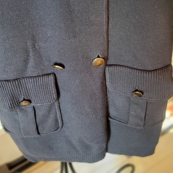 Ann Taylor Ann Taylor Dark Gray Button w Pockets Long Military Sz. S Sw Size S / US 4 / IT 40 - 3 Thumbnail
