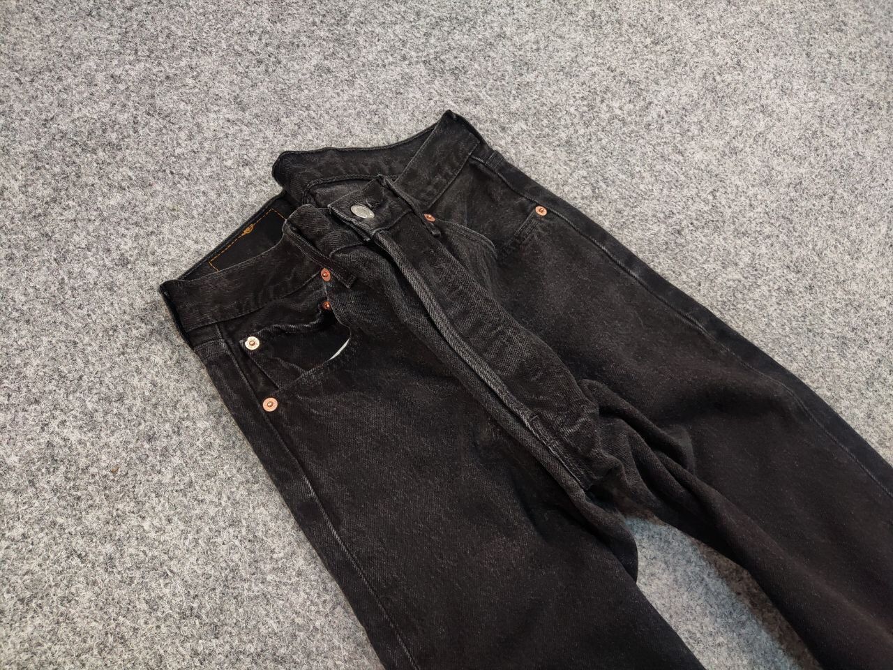 Levi's Vintage 90's Levis 501 Black Faded Denim Jeans Usa Style Size US 30 / EU 46 - 9 Thumbnail