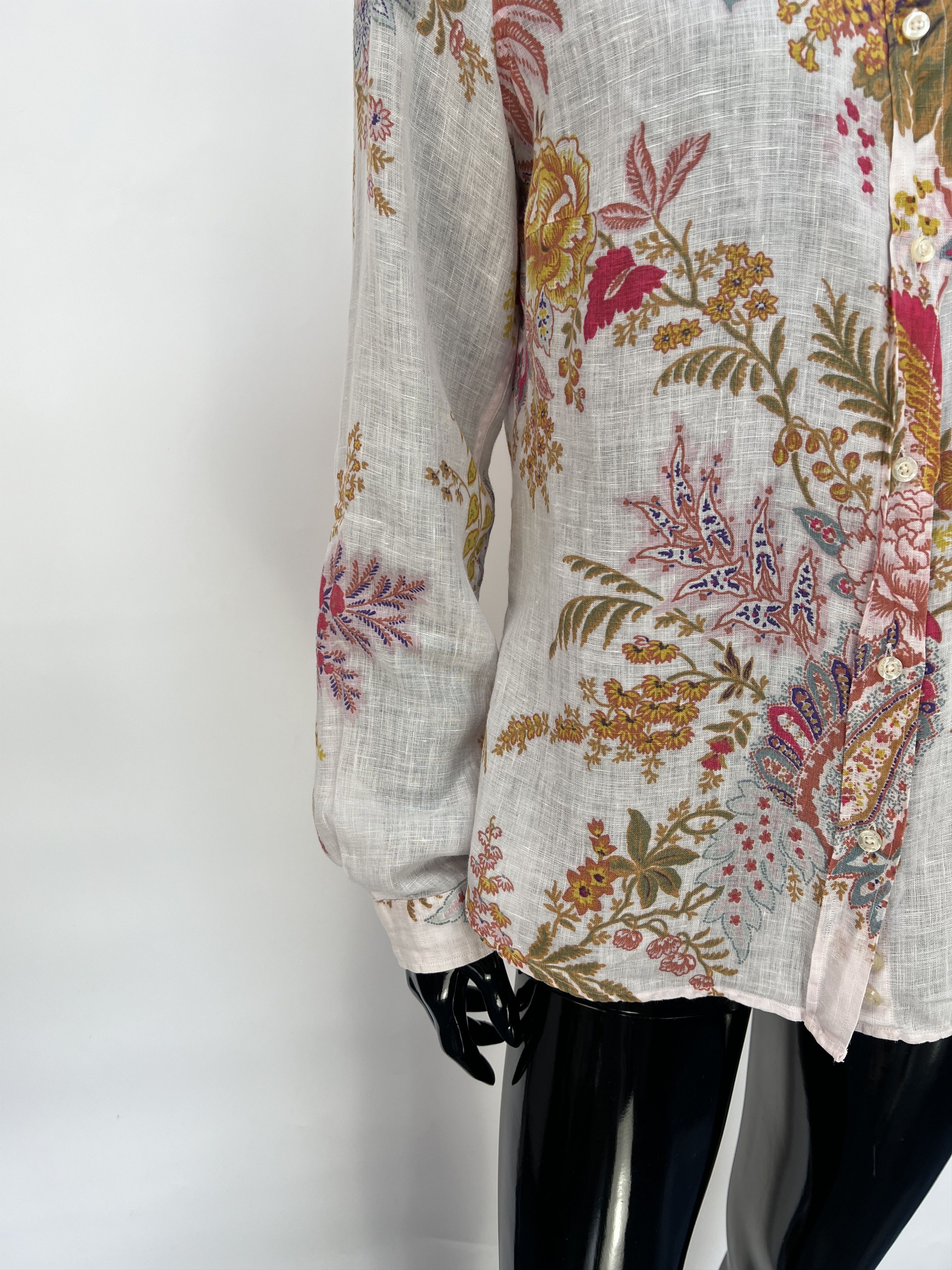Etro Etro Women's Linen Paisley Long Sleeve Button Up Shirt Size M / US 6-8 / IT 42-44 - 4 Thumbnail