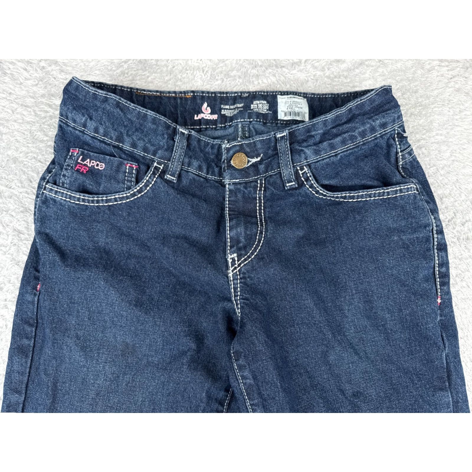 LAPCO Jeans Women Bootcut Denim 28x33 Blue Flame-Resistant Mid Rise 4 Regular 5-Pocket CAT2 Vintage No