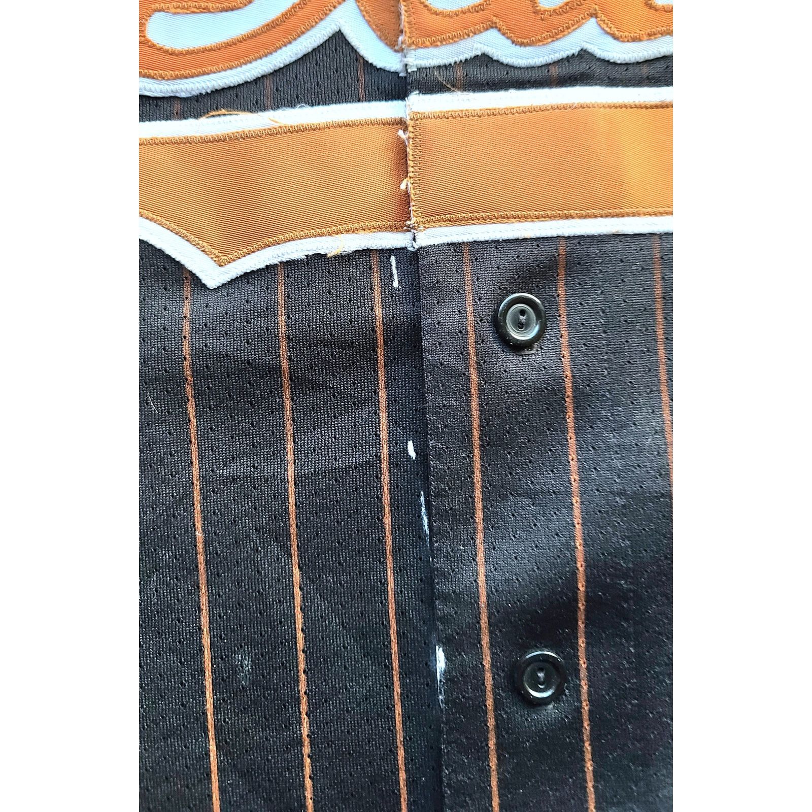 Majestic × NCAA Texas Longhorns 90s baseball Pinstripe jersey L NCAA vintage Size US L / EU 52-54 / 3 - 4 Thumbnail