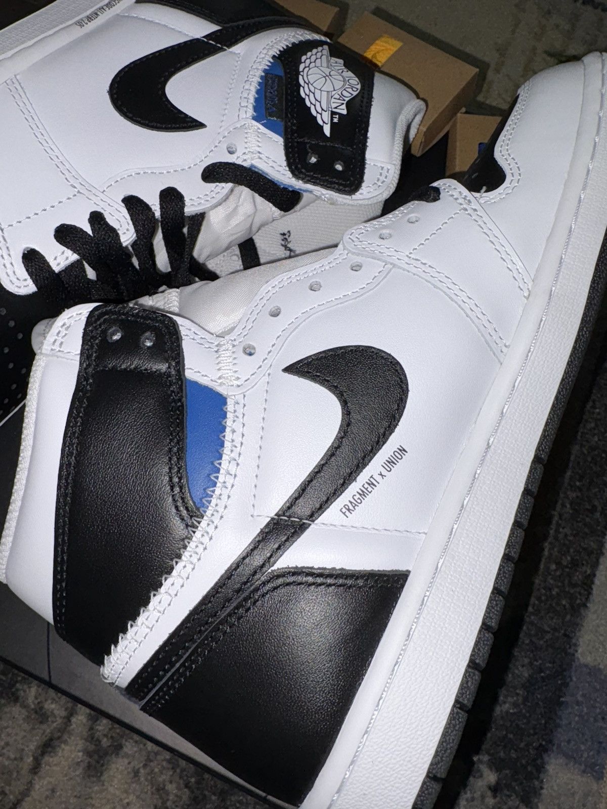 Fragment Design × Jordan Brand Jordan 1 Retro High OG SP Fragment x Union LA White Black Size US 8.5 / EU 41-42 - 3 Thumbnail