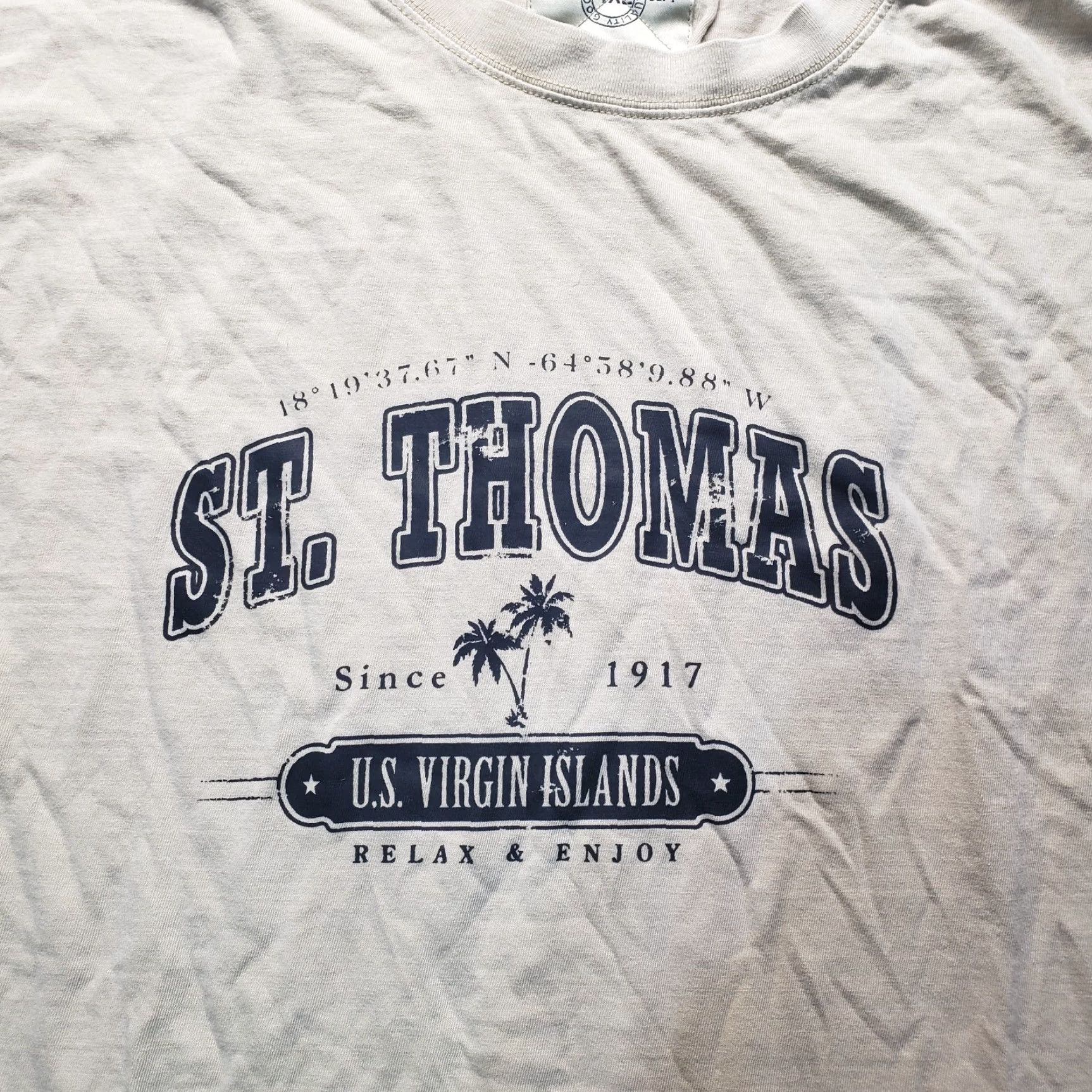 Vintage St.Thomas Virgin Island Shirt Short Sleeve T-Shirt Adult Men 4XL Brown Graphic Tee Classic Theme Mens Size US XXL / EU 58 / 5 - 2 Thumbnail