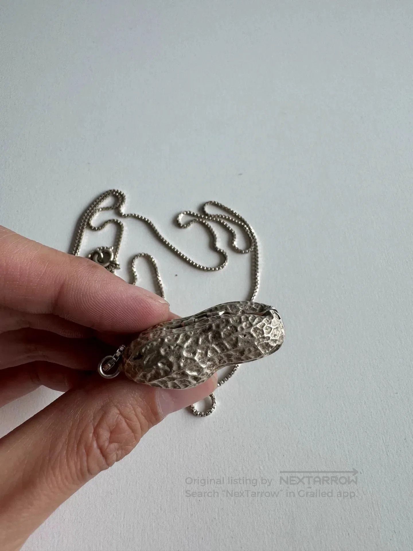 Ma+ M.A+ Silver Peanut Pendant Necklace. Size ONE SIZE - 5 Thumbnail