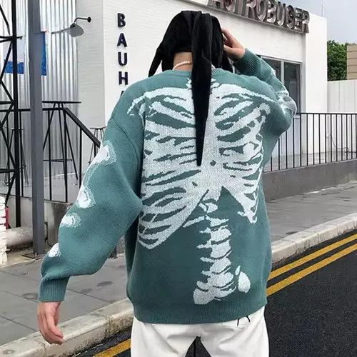 VIBE Skeleton Bone Printed Knitted Sweaters Size US L / EU 52-54 / 3 - 3 Thumbnail