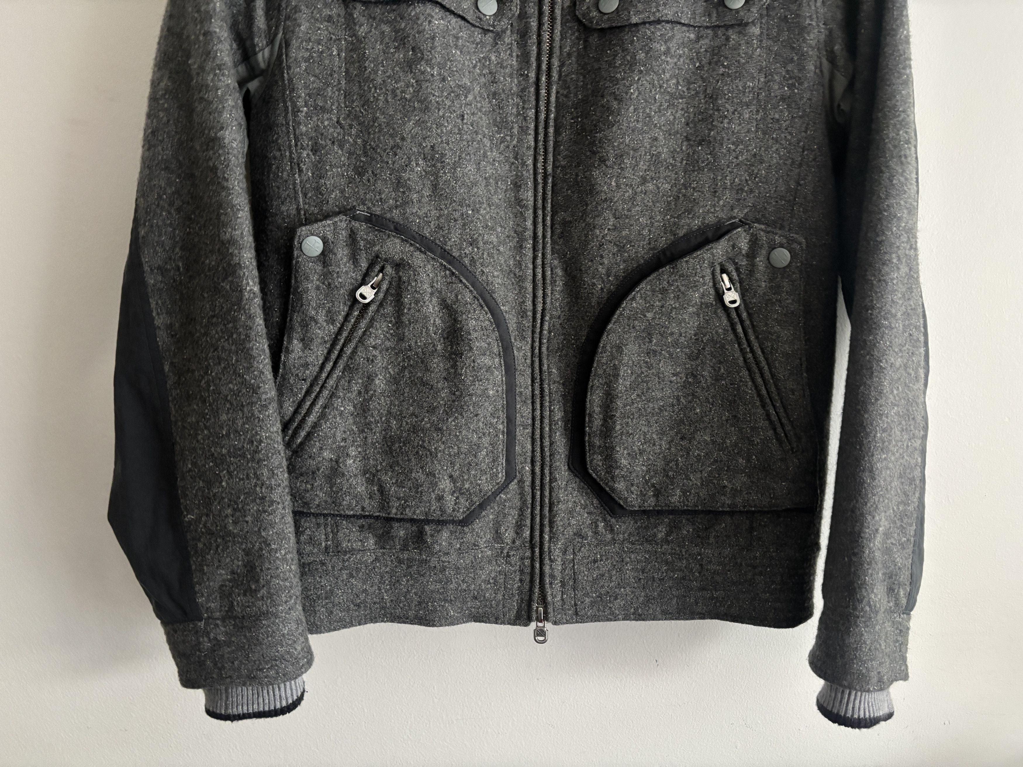 White Mountaineering $645 Gore Windstopper Grey Wool Hooded Zip Jacket Size US S / EU 44-46 / 1 - 7 Thumbnail
