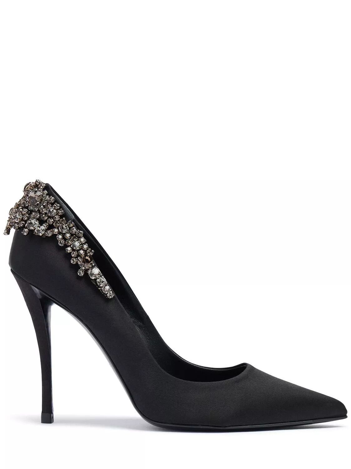 ROGER VIVIER Efflorescence Black Satin 100mm Pumps New Auth