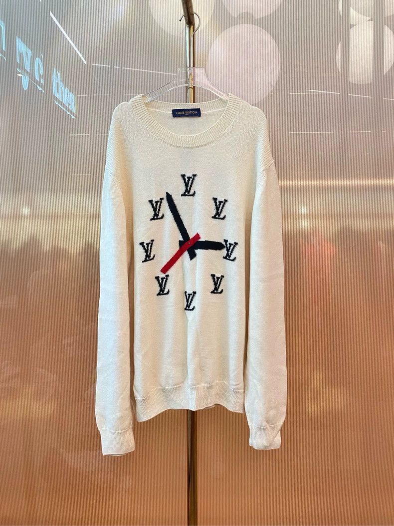 Louis Vuitton Louis Vuitton Off-white clock pattern cardigan sweater Size US XXL / EU 58 / 5 - 2 Thumbnail