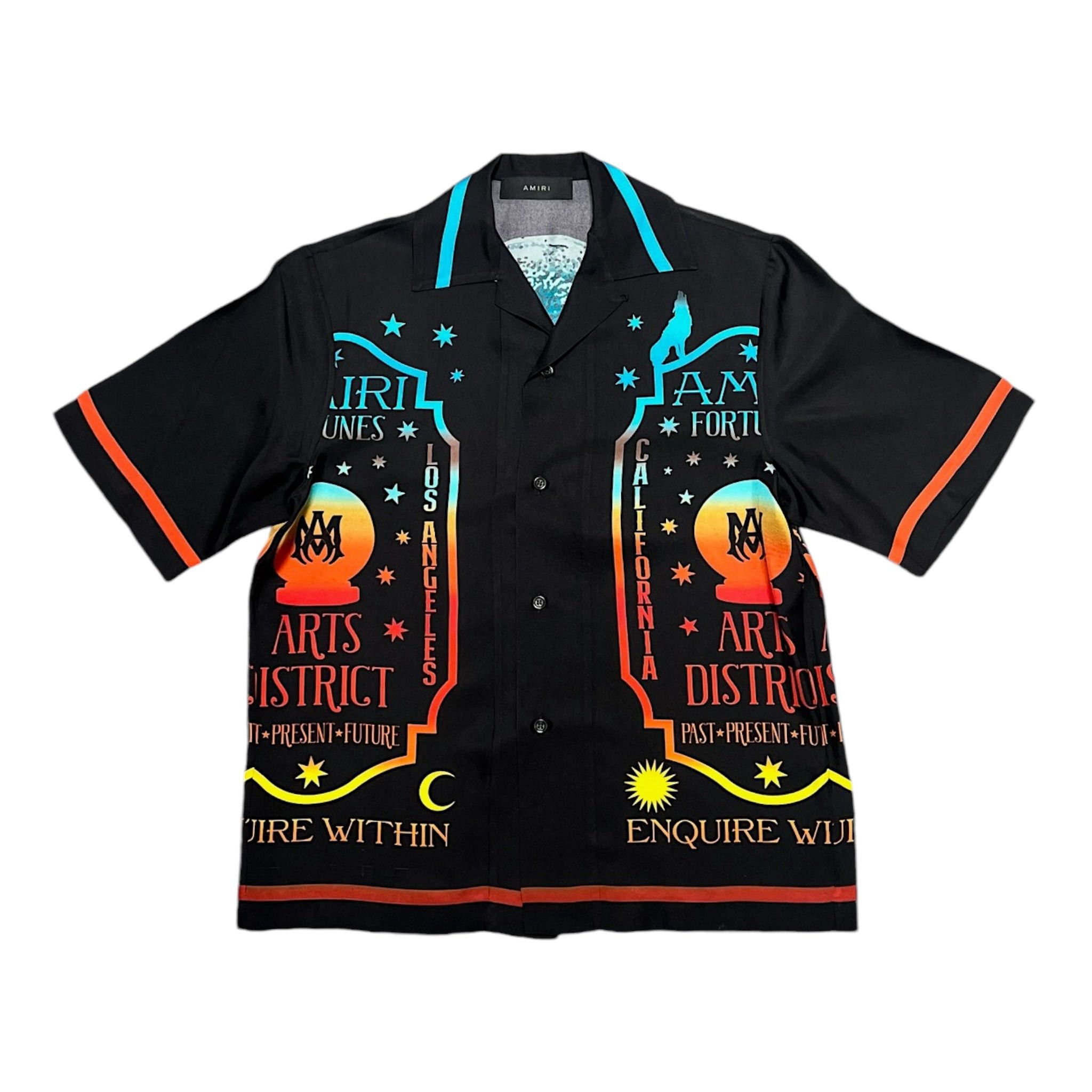 Amiri Amiri Fortune Silk Bowling Short Sleeve Button Up