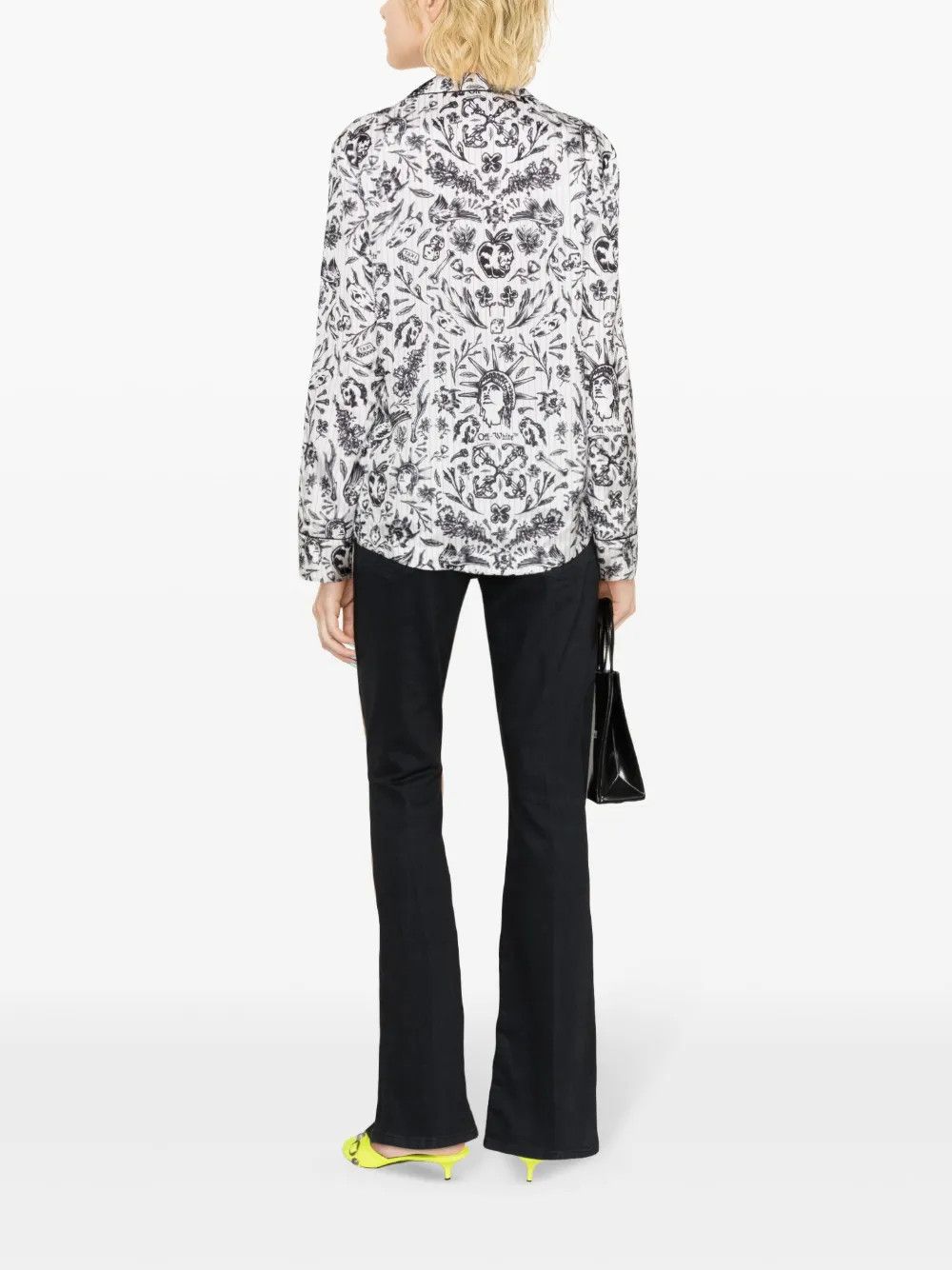Off-White o1y1225 Patterned Shirt in Black/White Size M / US 6-8 / IT 42-44 - 3 Thumbnail