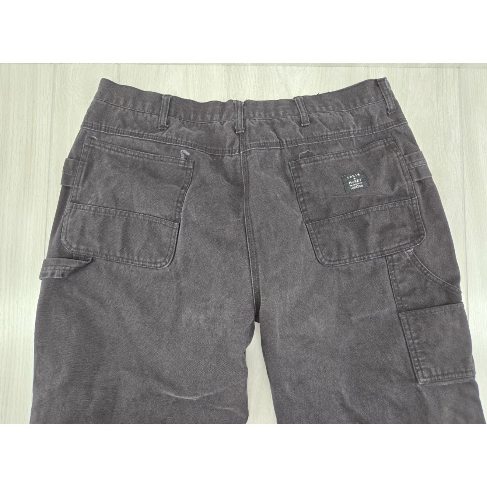 Vintage Lakin McKey Pants Mens 38x29 Double Knee Canvas Black Carpenter Jeans Regular 100% Cotton Including Pockets Mens Size US 38 / EU 54 - 7 Thumbnail
