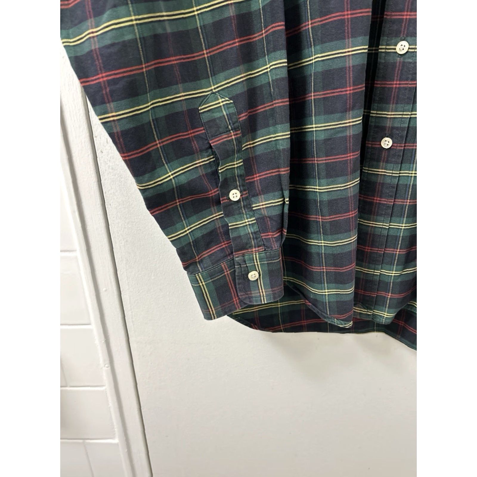Polo Ralph Lauren VTG Polo Ralph Lauren Langston Shirt Mens L Green Plaid Button-Down L/S, Embroidered Crest, Classic Fit Size US L / EU 52-54 / 3 - 7 Thumbnail