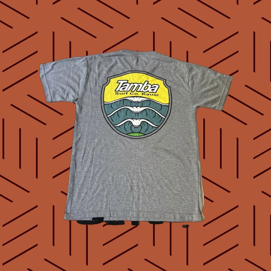 Vintage Tamba Surf Co. Shops Kauai Hawaii Islands ‘Breaking Wave’ Shirt M Gray Short Sleeve Crew Neck Logo 90s Beach Hawaiian Tropical Men M & M Shirt Size US M / EU 48-50 / 2 - 1 Thumbnail