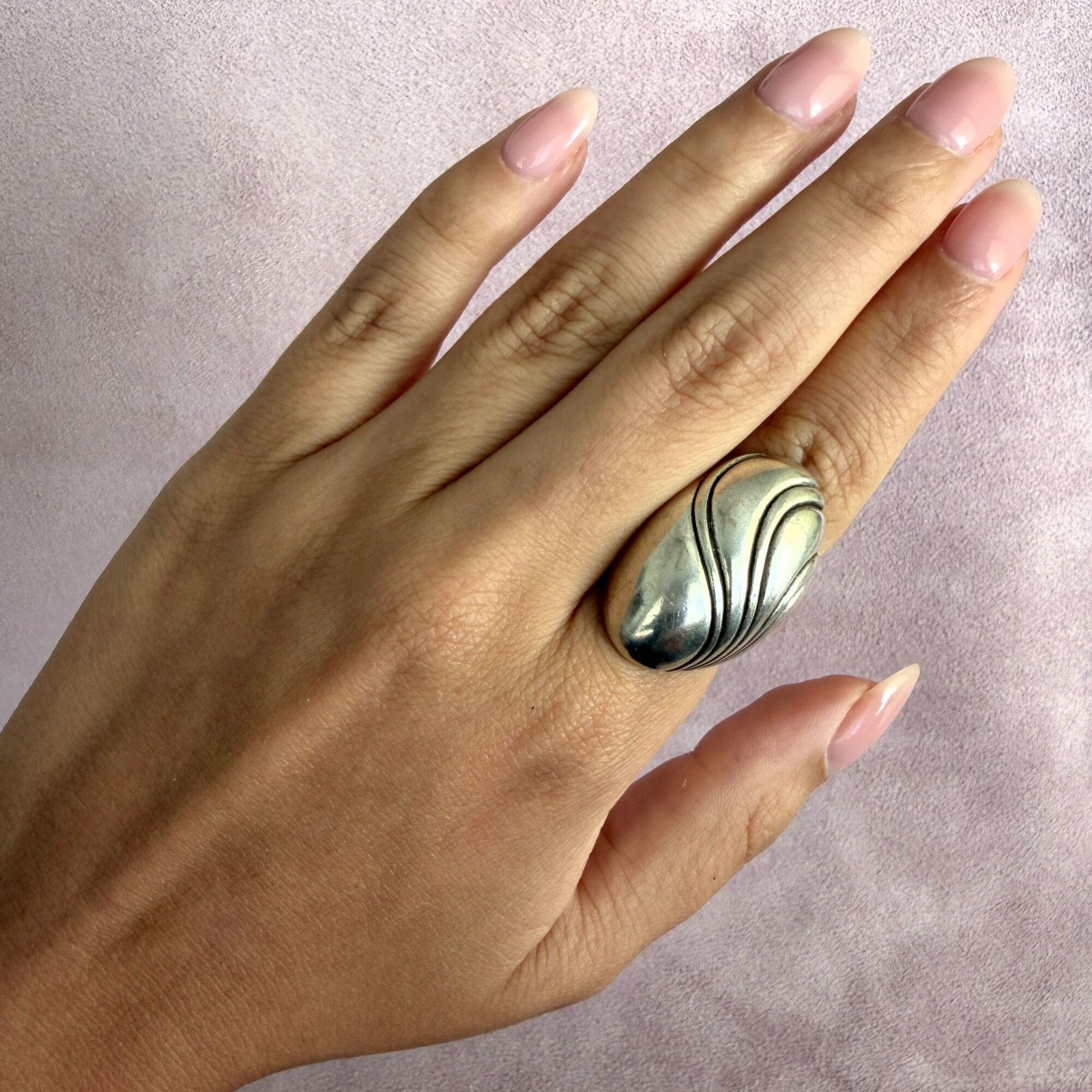 Sterling Silver kabana sterling silver vintage wavy dome ring size 6 Size ONE SIZE - 2 Thumbnail