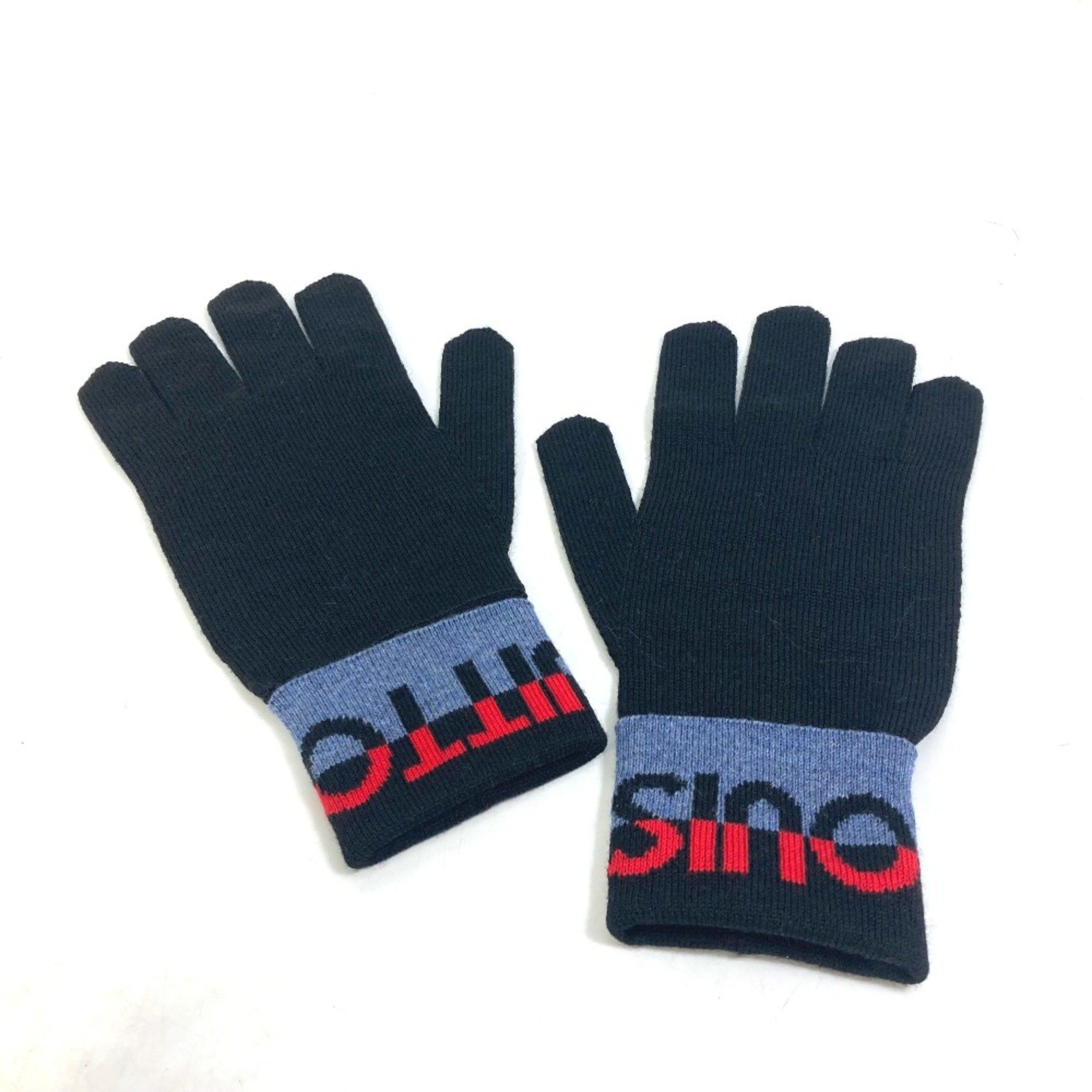 Louis Vuitton Louis Vuitton M71248 gloves Glove Black Red Size ONE SIZE - 1 Thumbnail
