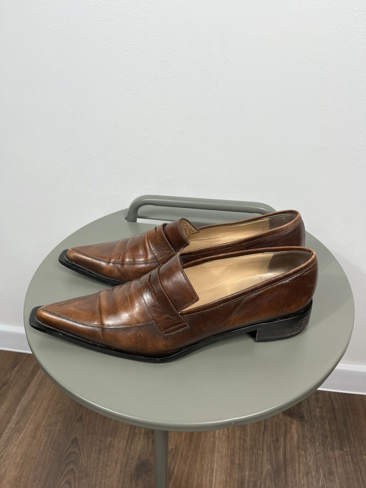 Other Womens Brown Leather Pointed Toe Loafers EU 39 Size US 8 / IT 38 - 6 Thumbnail