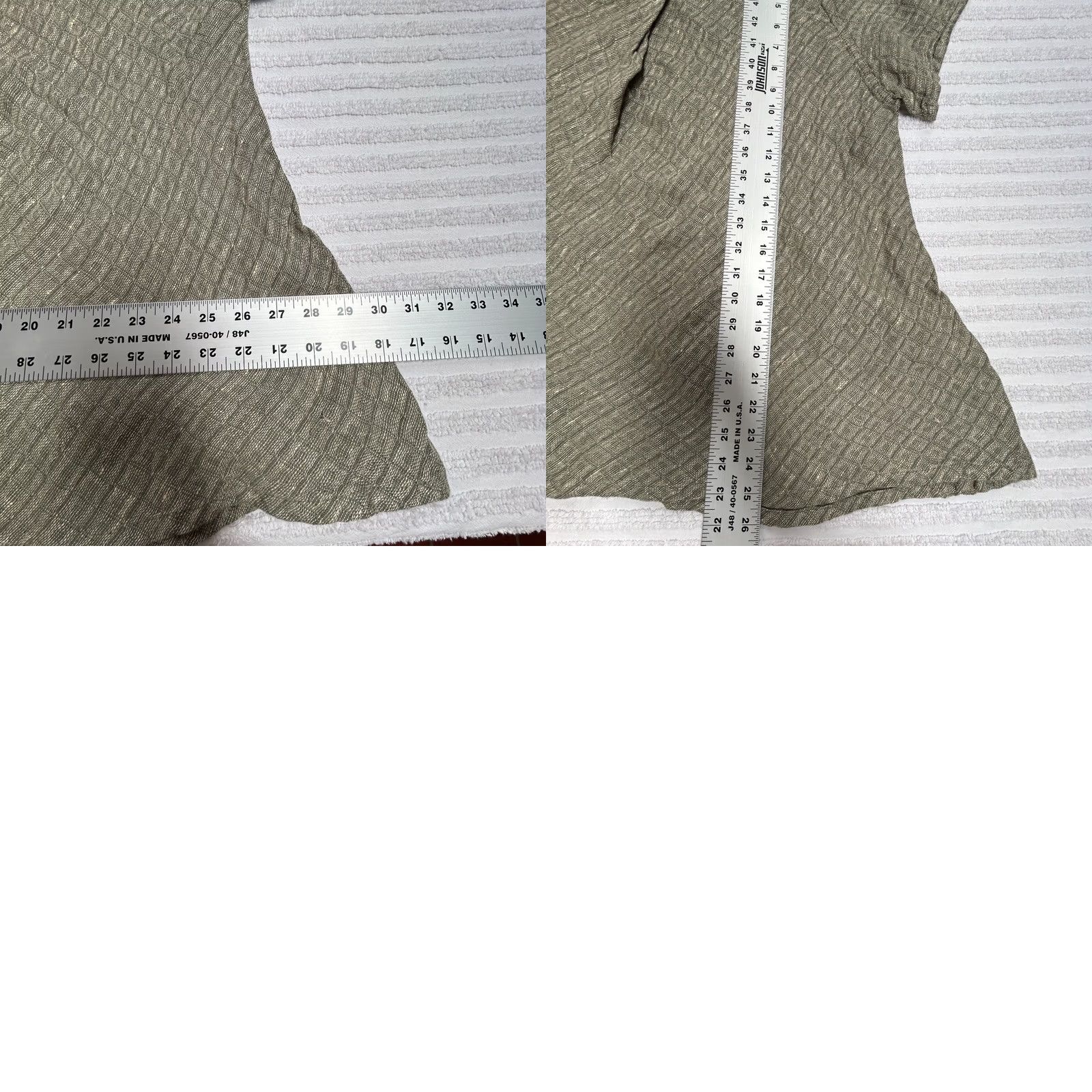 FLAX Flax Blouse Shirt Geo Textured Linen Green Size Large NWOT Size L / US 10 / IT 46 - 8 Thumbnail
