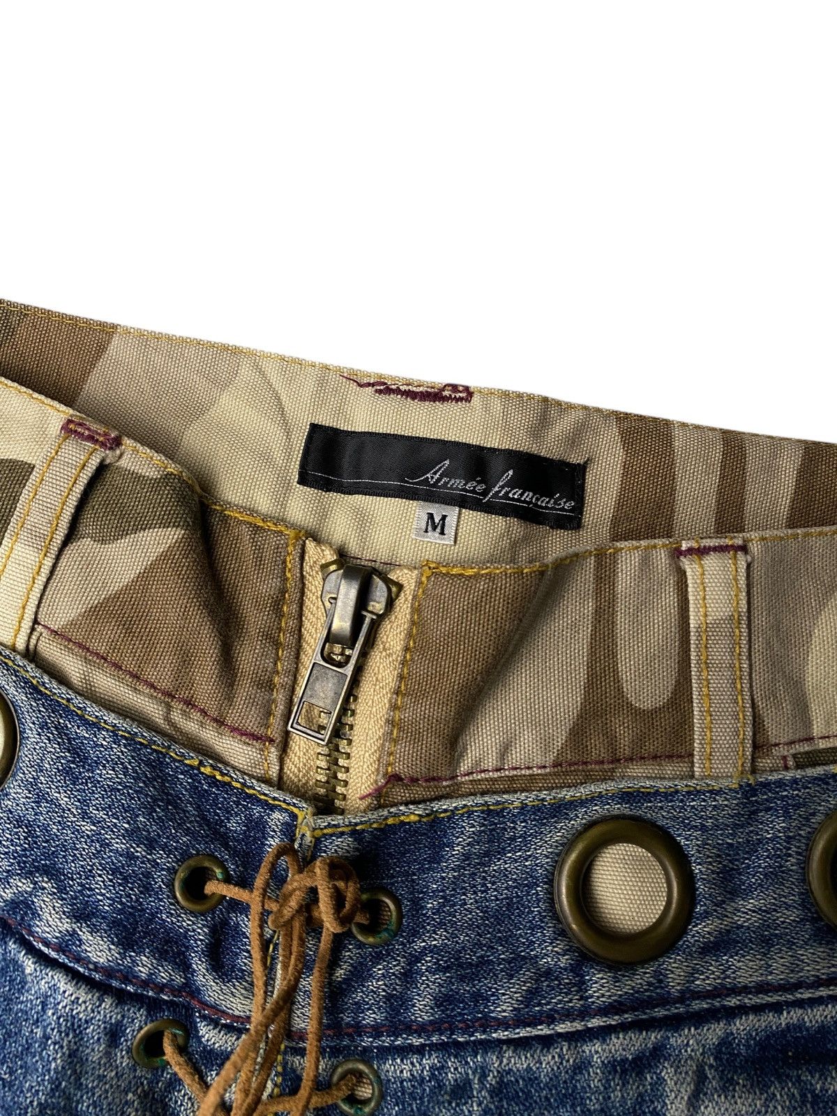 If Six Was Nine 2000's Armee Double Waist Laced Flared Jeans Size US 29 - 2 Thumbnail