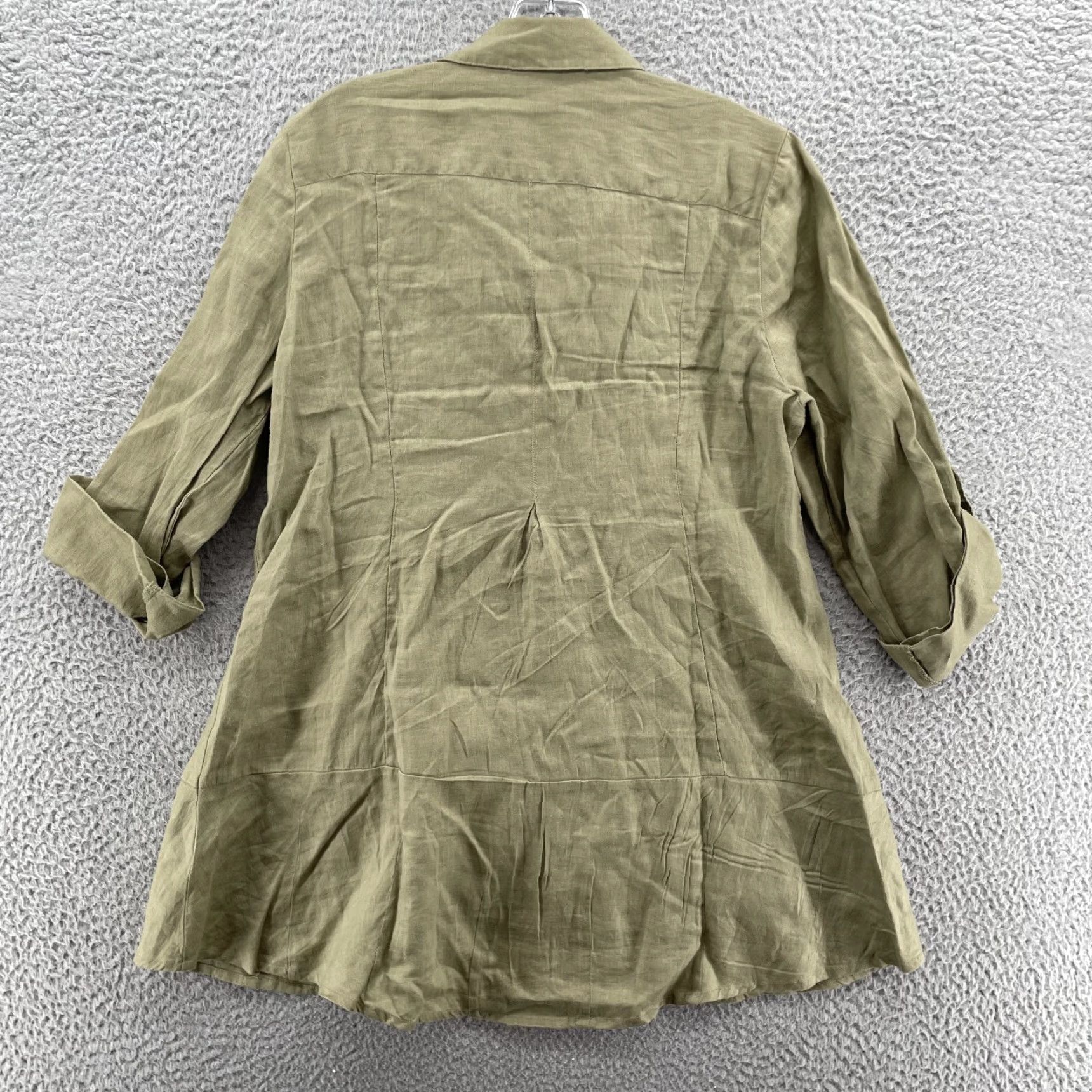 Soft Surroundings Soft Surroundings Linen Tunic Shirt Women Small Olive Coastal Boho Beach Olive Green Linen Tunic Shirt Women Small Beach Boho Chic 90s? Size L / US 10 / IT 46 - 3 Thumbnail