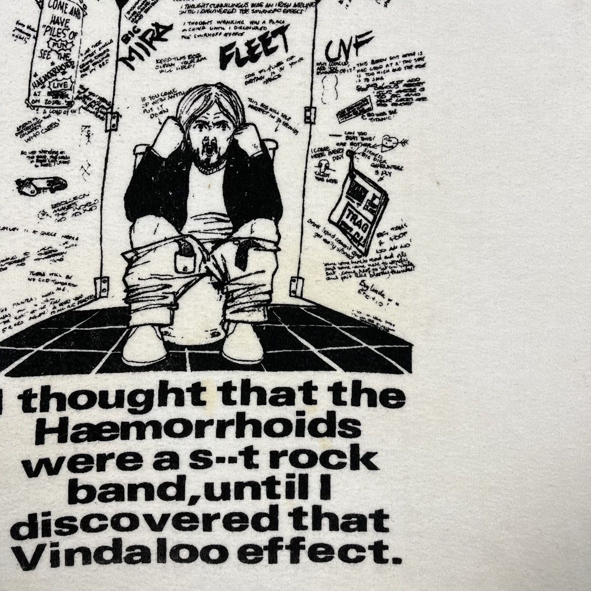 Vintage Vintage “Haemorrhoids Is A Rock Band” Humor T Shirt 1980’s Size US M / EU 48-50 / 2 - 14 Thumbnail