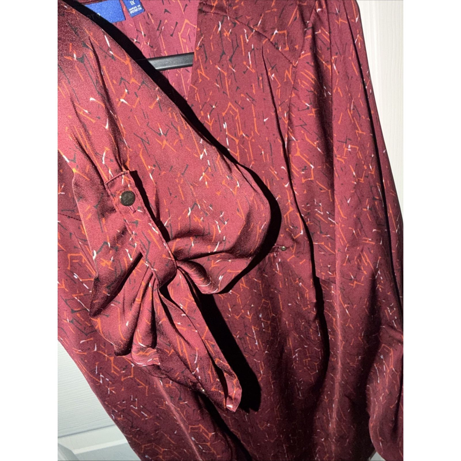 Apt. 9 Apt 9 Blouse Women's XL Burgundy 1/4 Zip Long Sleeve NWT Size XL / US 12-14 / IT 48-50 - 9 Thumbnail