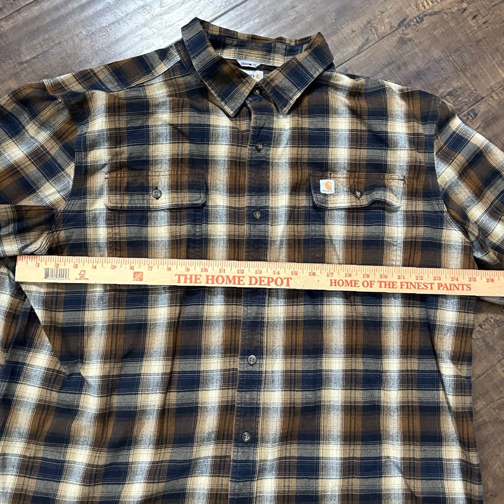 Carhartt Carhartt Shirt Plaid Flannel Button-Up Long Sleeve Mens 2XL Brown Size US XXL / EU 58 / 5 - 5 Thumbnail