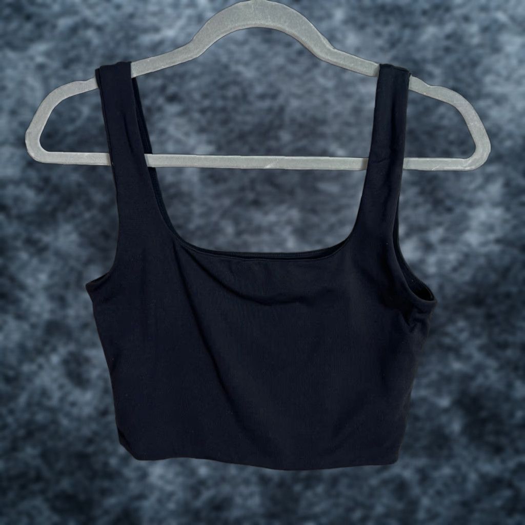 Vintage Babaton Tank Top Women's Cropped Square Neck Nylon Spandex, Black, Size M, Stretch, Casual, Summer/Spring, Adult Women, Regular Fit Size M / US 6-8 / IT 42-44 - 1 Thumbnail