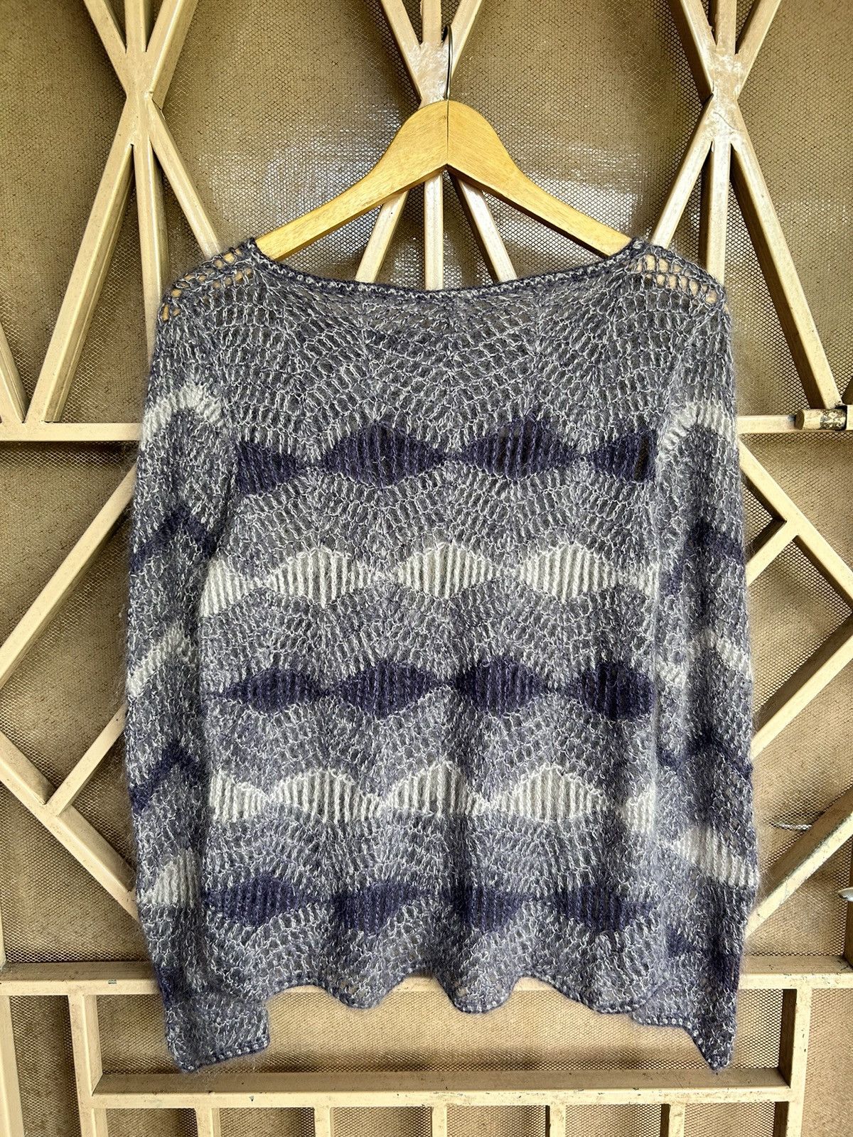 Japanese Brand JapaneseUnknow Fluzzy Open Fishnet Mohair Grunge Issey Style Size US M / EU 48-50 / 2 - 8 Thumbnail
