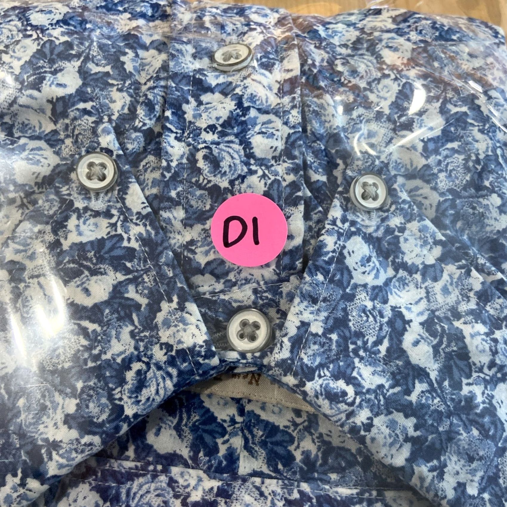 Vintage Made in New England Shirt XL Mens Button-Down Blue Floral Continuous Button-Up Casual Long Sleeve Cotton Size US XL / EU 56 / 4 - 6 Thumbnail