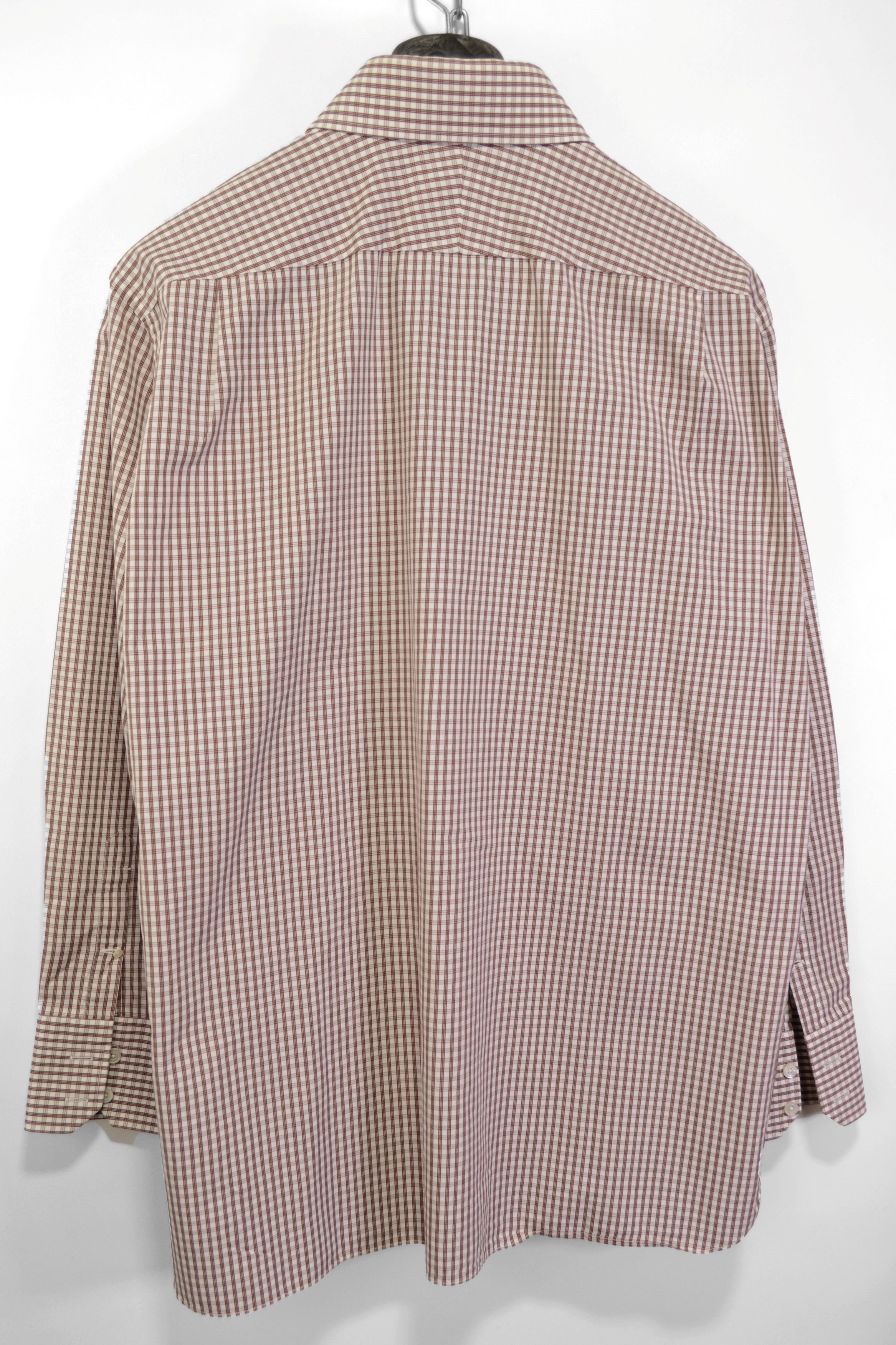 Tom Ford MTO Amazing Men's Tom Ford Shirt 48 Brown/White Check Cotton Size US XXL / EU 58 / 5 - 4 Thumbnail