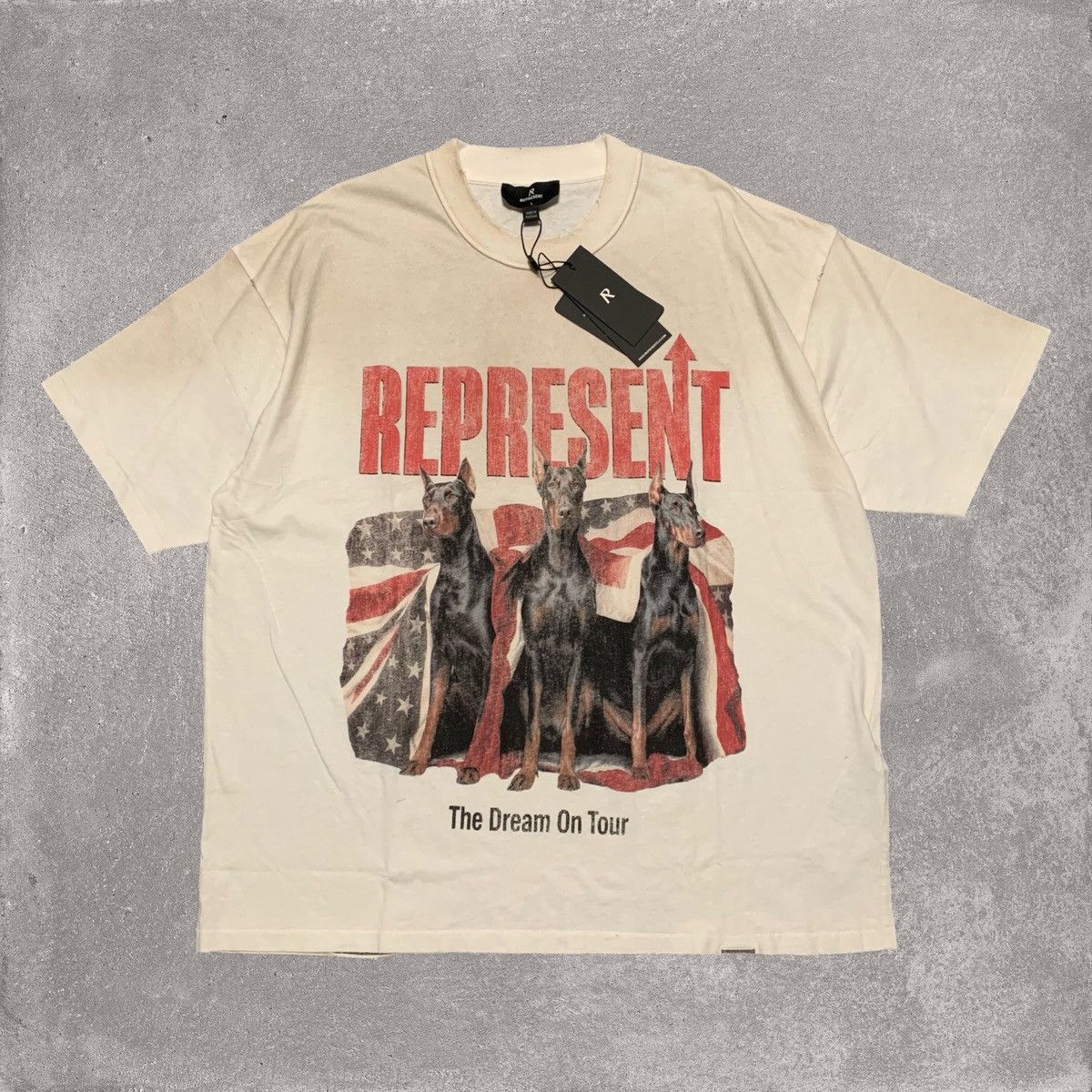 Represent Clo. Represent Large Dream On Tour Washed Ecru White Tee Size US L / EU 52-54 / 3 - 1 Thumbnail