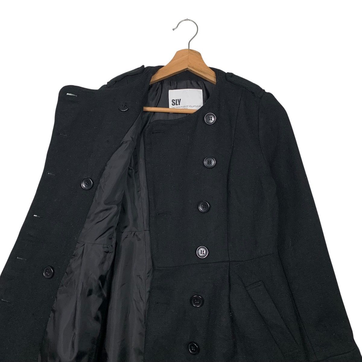 Japanese Brand SLY Double Breasted Overcoat #2457-C110 Size S / US 4 / IT 40 - 9 Thumbnail