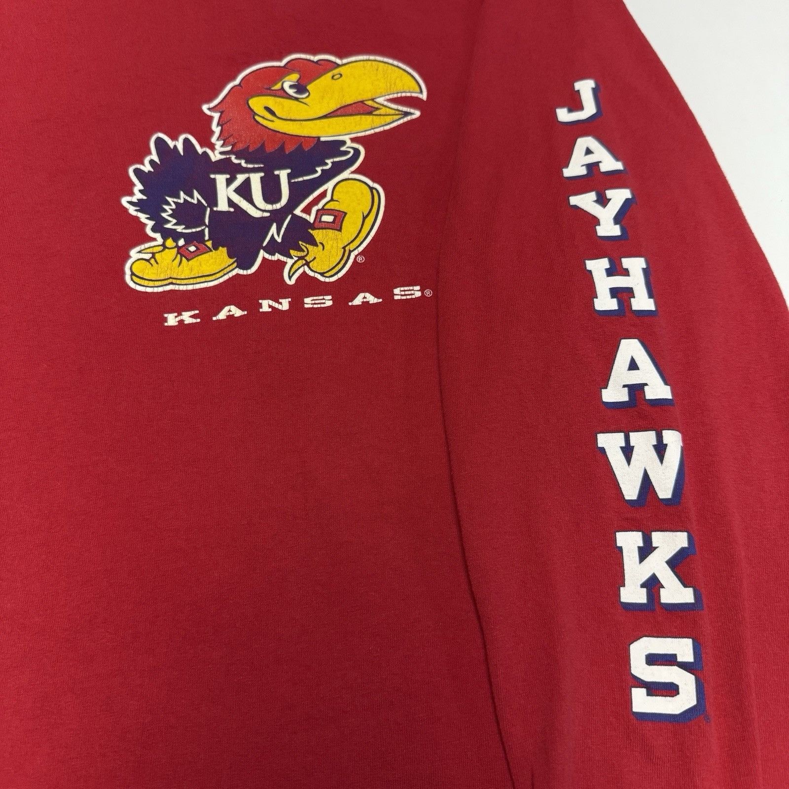 Vintage Vintage University of Kansas Jayhawks T Shirt Mens L 20.5x29 Size US L / EU 52-54 / 3 - 6 Thumbnail