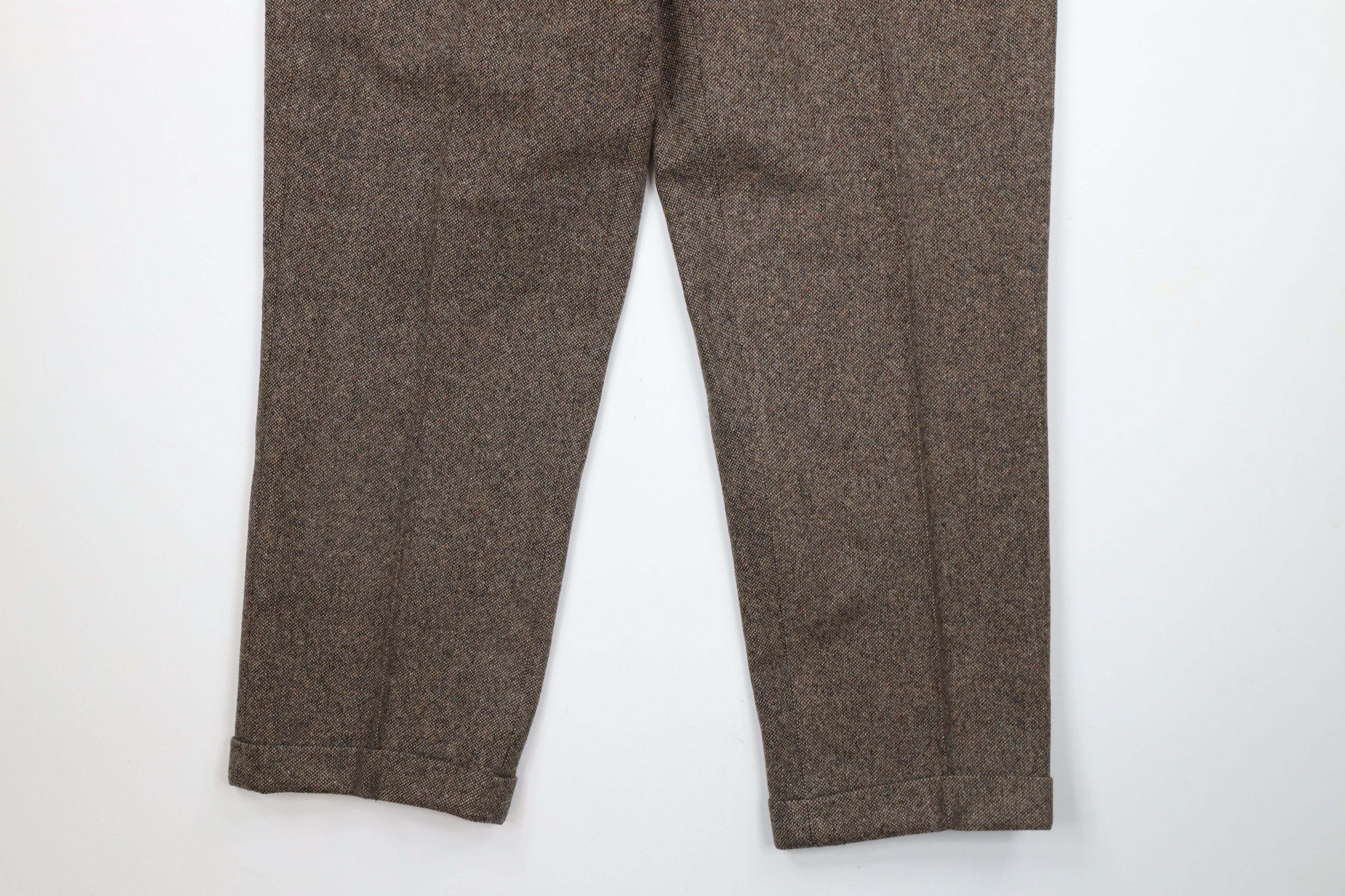 Orvis Vintage 90s Orvis Trim Cuffed Wool Tweed Chino Pants Brown Size US 38 / EU 54 - 4 Thumbnail