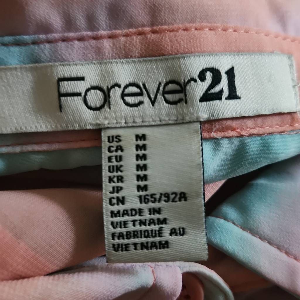 Forever 21 Forever 21 Women's Size Medium Pink Blue Sheer Button Down L Size M / US 6-8 / IT 42-44 - 4 Thumbnail
