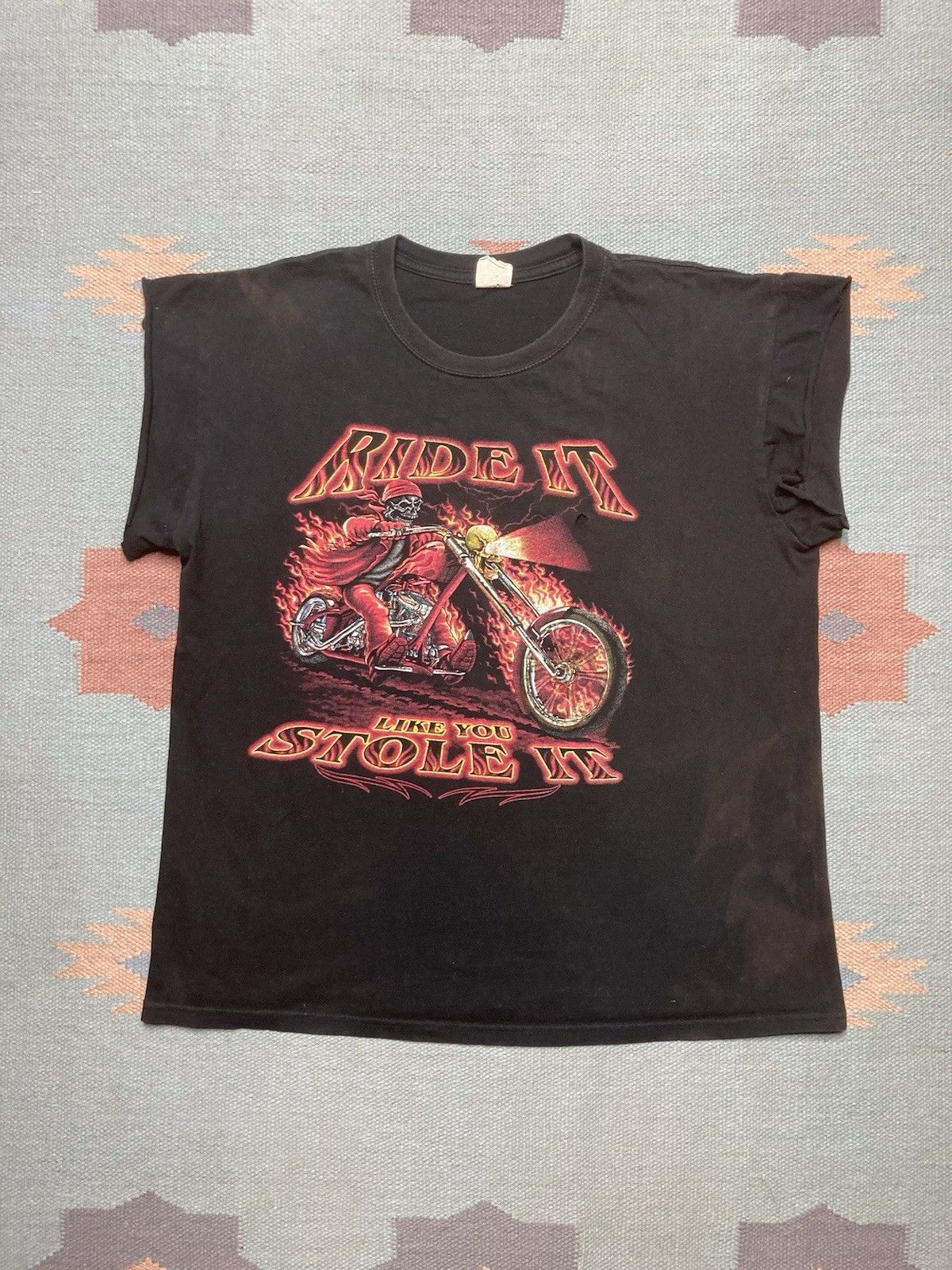 Harley Davidson × Vintage y2k tshirt ride like you stole harley skull flames chopped L Size US L / EU 52-54 / 3 - 1 Thumbnail