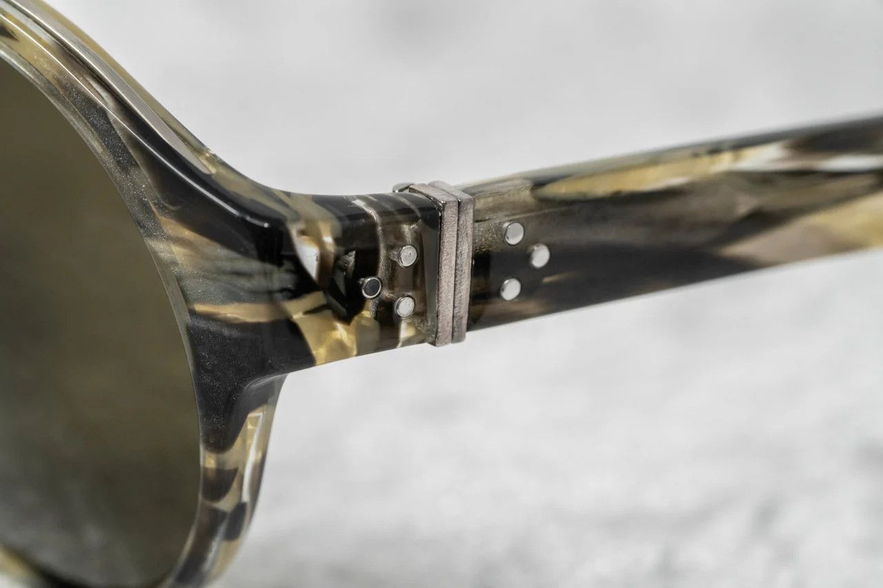 Ann Demeulemeester Ann Demeulemeester Sunglasses Round Hornet and Green Size ONE SIZE - 11 Thumbnail