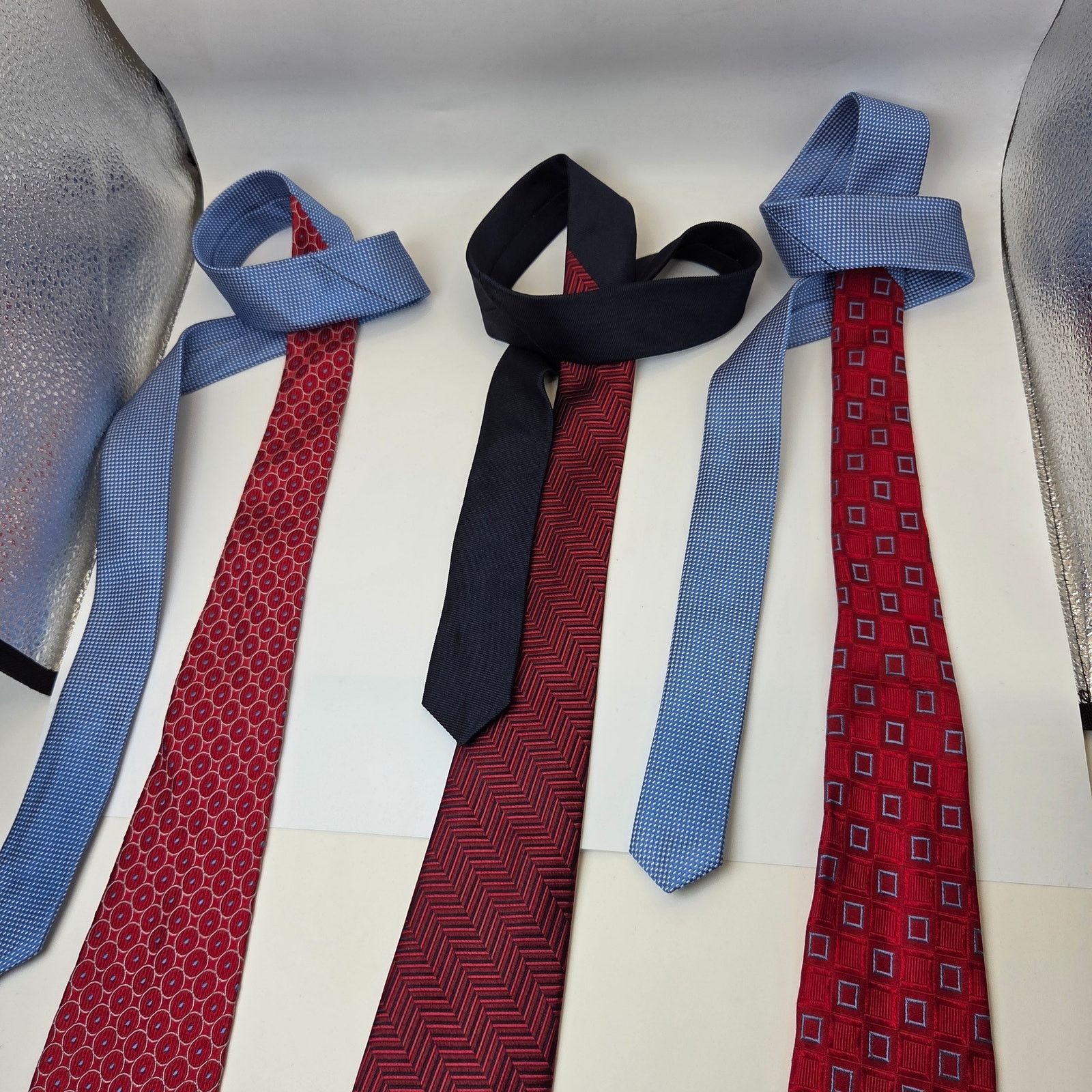 Tommy Hilfiger Tommy Hilfiger Silk Tie Lot 3 Red USA Classic 3.75 Size ONE SIZE - 8 Thumbnail