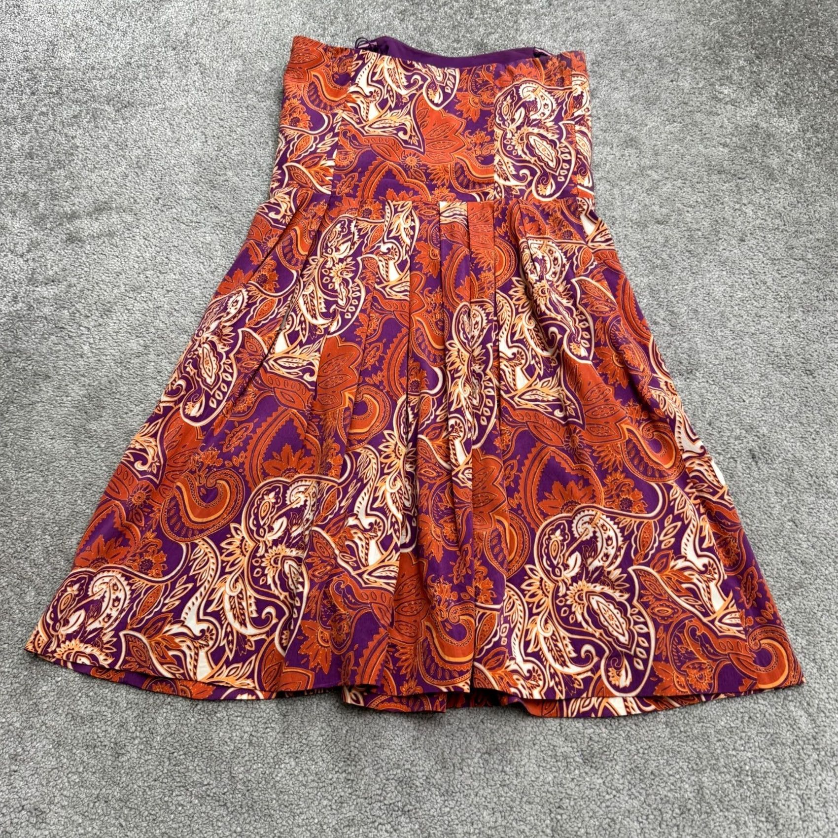 Nicole Miller Nicole Miller Studio Mini Dress Womens 4 Brown Purple Paisley Silk Strapless Size S / US 4 / IT 40 - 2 Thumbnail