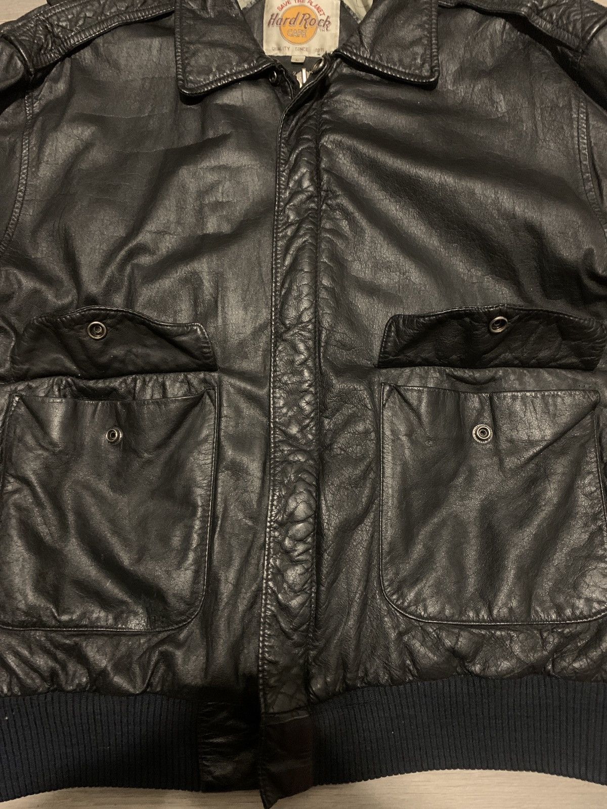 Hard Rock Cafe × Vintage *RARE* Vintage Hard Rock Cafe leather jacket Size US L / EU 52-54 / 3 - 4 Thumbnail