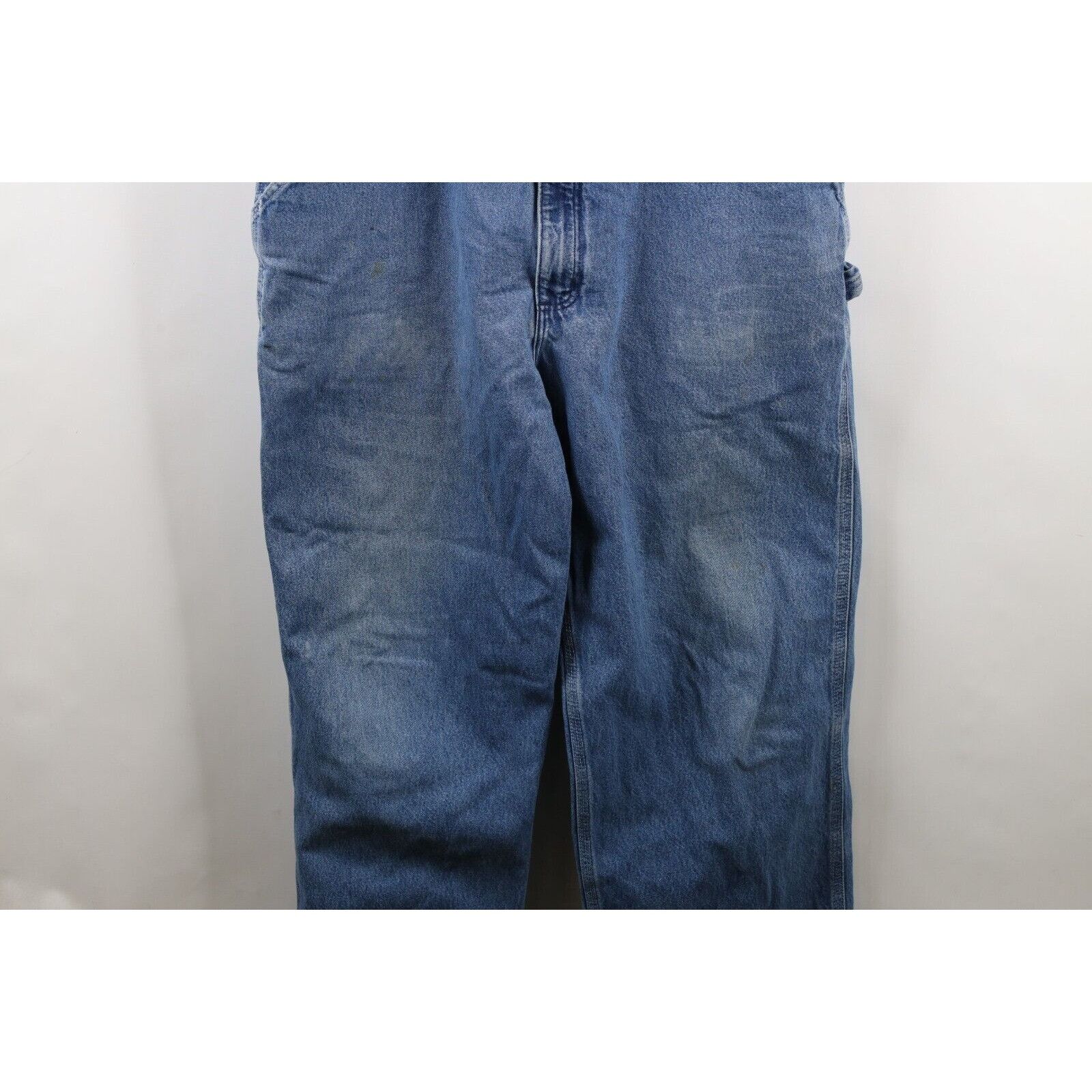 Carhartt × Vintage Vintage Y2K Carhartt Distressed Spell Out Denim Overalls Size US 42 / EU 58 - 4 Thumbnail
