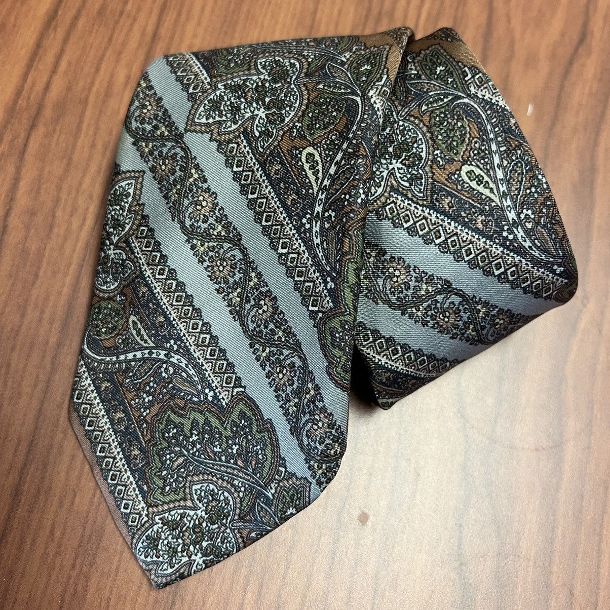 Lanvin Vtg Lanvin Paris Multi-Color Paisley Silk Tie 55”x3” Size ONE SIZE - 3 Thumbnail