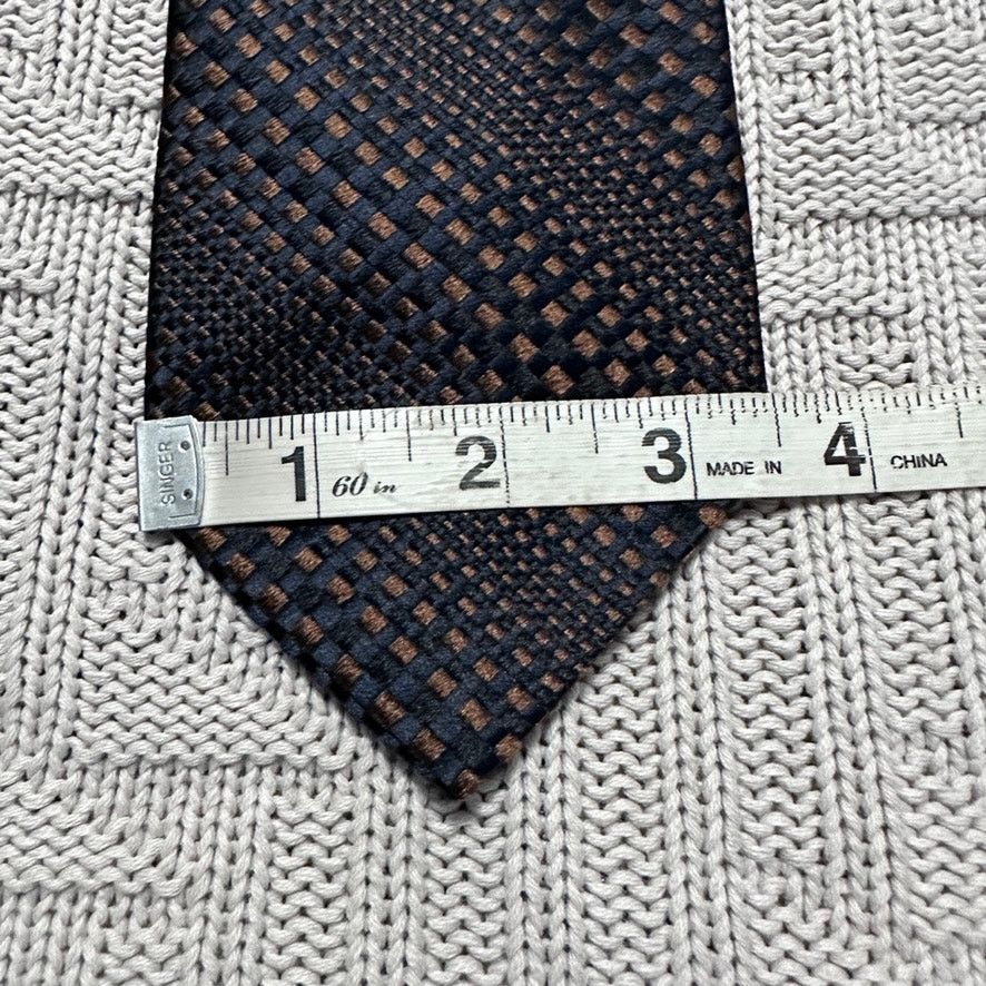 Salvatore Ferragamo Ferragamo navy and bronze woven abstract silk tie Size ONE SIZE - 5 Thumbnail